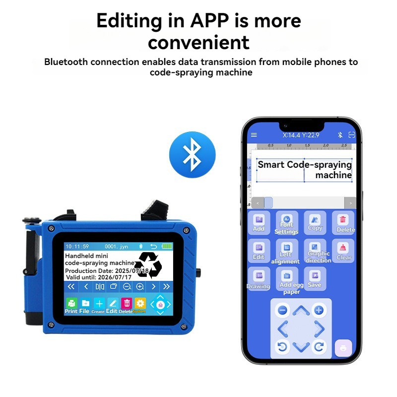 Mini HD Inkjet Printer Touch Screen New Mini Inkjet Printer Intelligent Portable Handheld Automatic