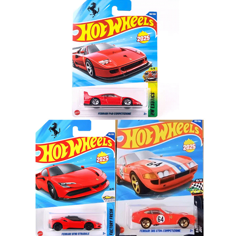 Original Hot Wheels Car Ferrari F40 Competizione 1/64 Diecast SF90 365 GTB4 Vehicles Alloy Model