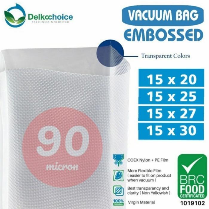 Plastik Vacum EMBOSS Premium Ukuran15 90mic Delkochoice