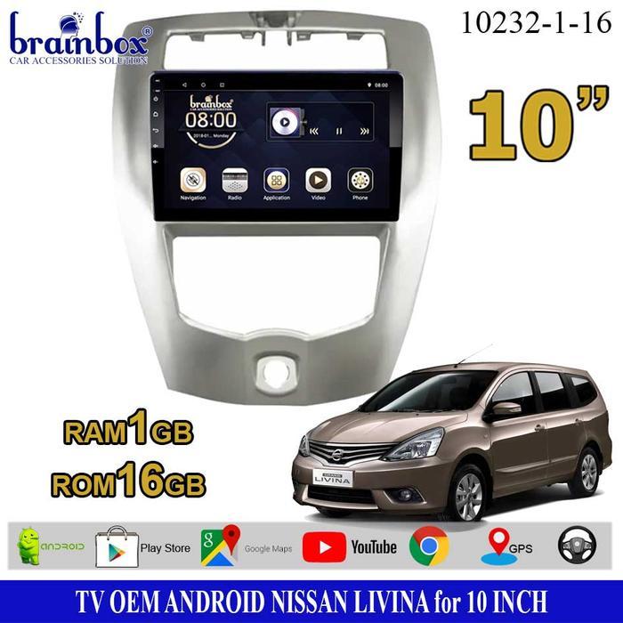 Brainbox TV Mobil OEM Nissan Livina 2007-2018 Android Headunit Tape - 1GB + 16GB