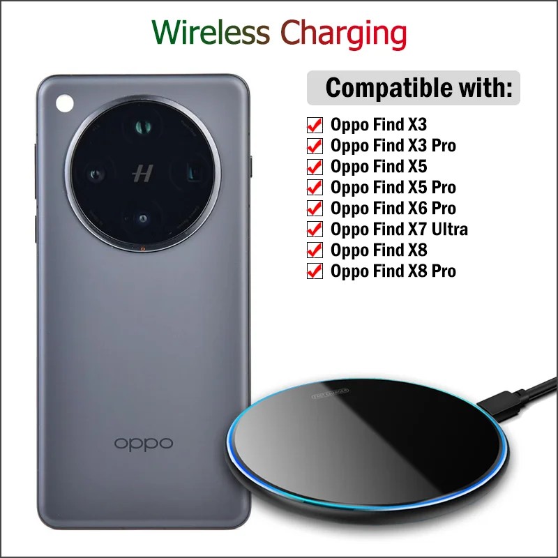 15W Fast Wireless Charger for Oppo Find X3 X5 X8 Pro/Find X6 Pro/Find X7 Ultra Wireless Charging Pad
