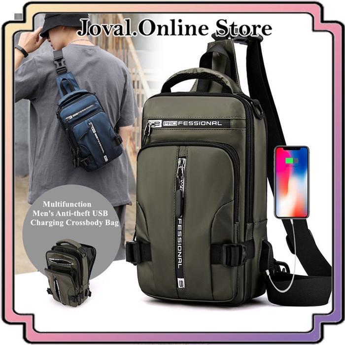 New TAS SELEMPANG PRIA KEREN MULTIFUNGSI SLING BAG PRIA WAISTBAG PRIA SPORT WATERPROOF Tas Pinggang