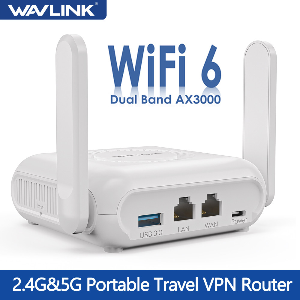 WAVLINK AX3000 Wi-Fi 6 Wireless Travel Gigabit Router 5G Portable VPN Router For Public&Hotel Use