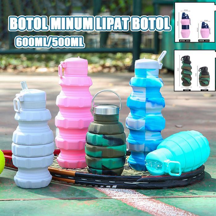 botol minum lipat botol/minum lipat silikon/tempat minum silikon botol/minum portable foldable
