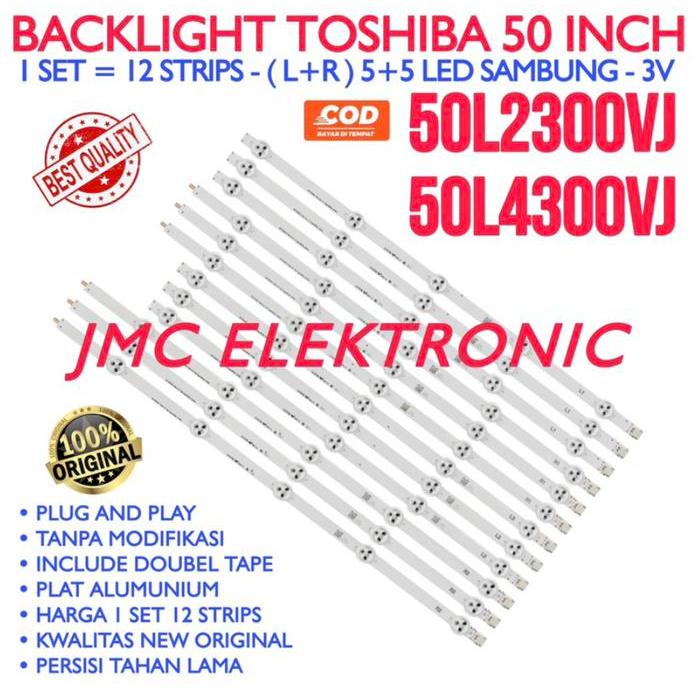 TERLARIS BACKLIGHT TV LED TOSHIBA 50 INCH 50L2300VJ 50L4300VJ 50L2300 50L4300 SALE