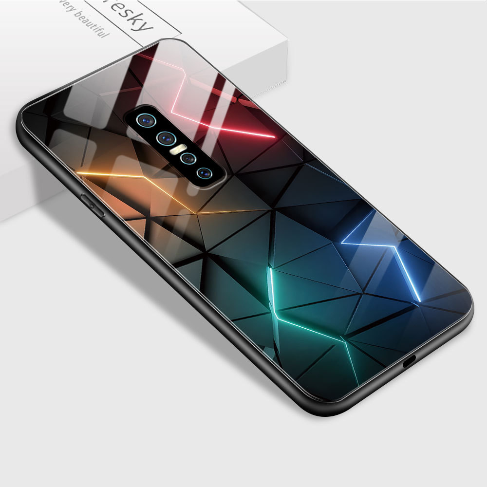 HardCase Kaca Casing For VIVO V17 Pro Case Kesing Hp Phone DLJ A1-2755 BL