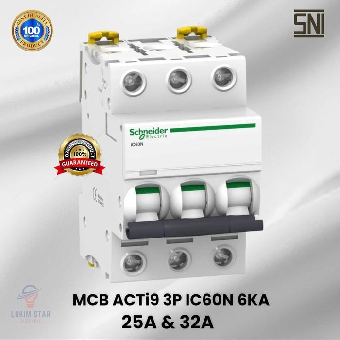 Mcb Ic60N Schneider 3P 25A 32A 3Phase Mcb Schneider 3P Ic60N 25A 32A