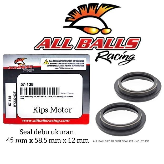 Seal Debu Shock Bmw F 800 Gs R 1200 Ukuran 45 Mm X 58.5 Mm X 12 Mm All Balls 57-138