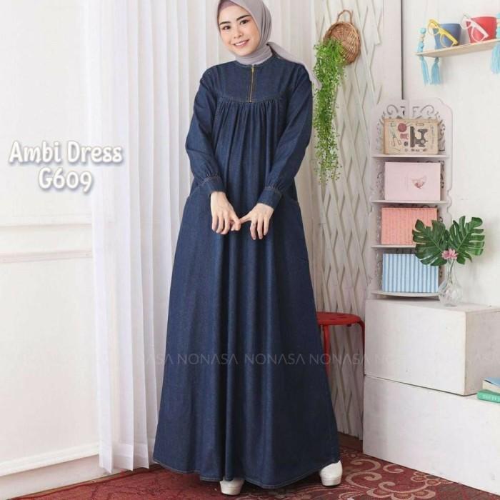 Thebest- Gamis Jeans Elena Size S M L XL XXL / Dress / Baju Muslim / Pakaian Wa