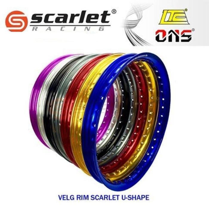 Veleg Velg Almini Scarlet U Shape / Setengah Lingkaran 140/160 Ring 17 Dan Ring 14 Glossy / Kilap