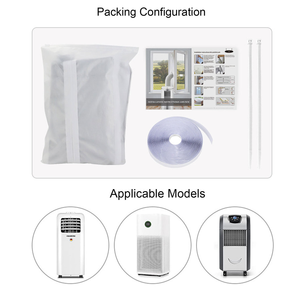 AC Window Frame Sealing Cloth Portable Air Conditioner Window Sealing Cloth AC Window Frame Baffle