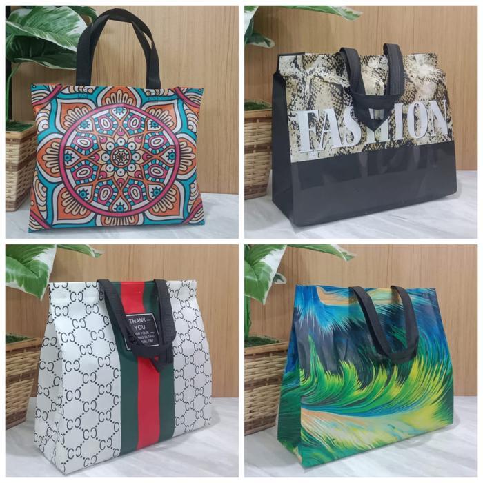 Tas Spunbond Kain Goodie Bag Premium Motif Ukuran Besar ( L )