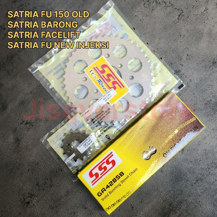 Gear Set Gir Set Motor Sss 428 Satria Fu 2004-2015 Barong Facelift All New Fu Fi Rantai Sss Sb