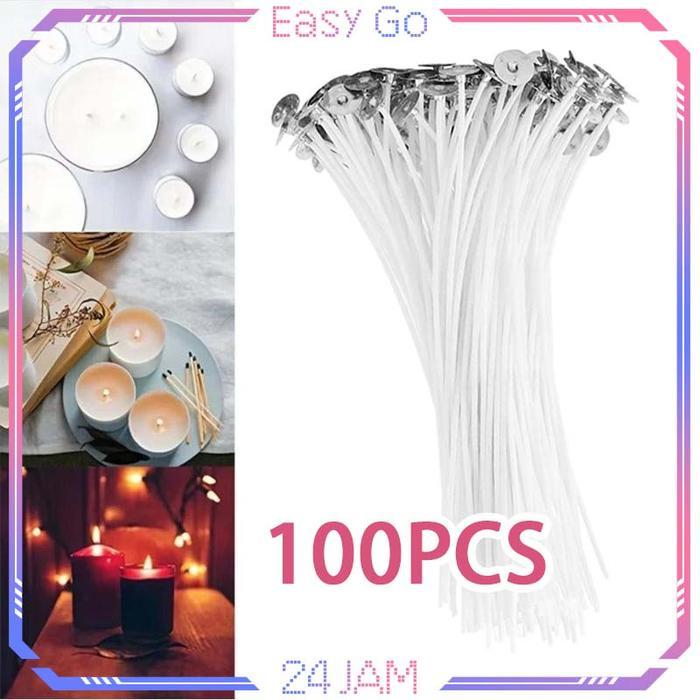 Isi 100pcs Sumbu Lilin Katun Candle Wick Waxed Cotton Sumbu Candle DIY Sumbu Lilin Gulungan Cotton