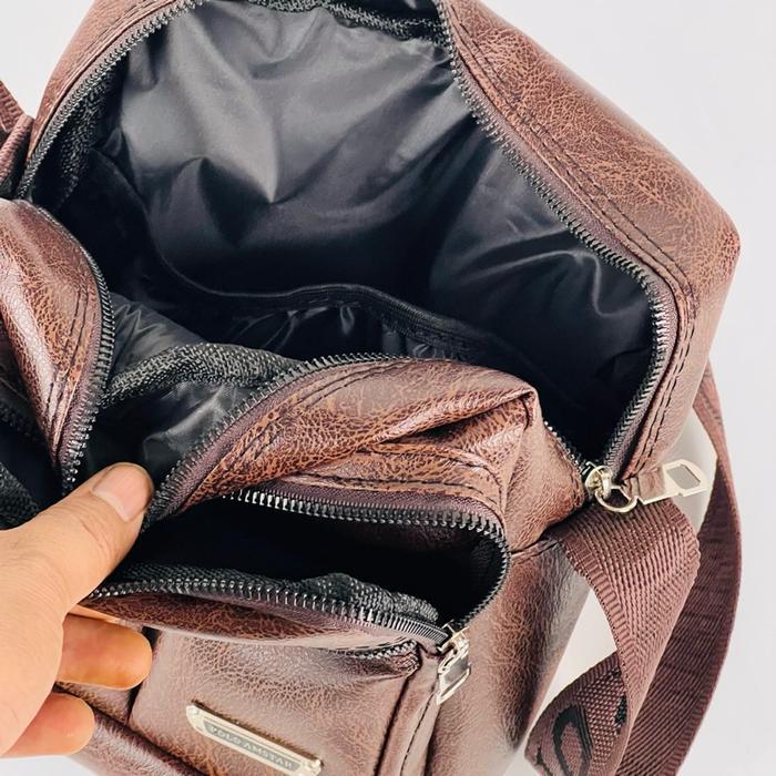 Tas Selempang Pria Tas Selempang Kulit Pu Polo Amstar 10" Tas Selempang Pria Wanita