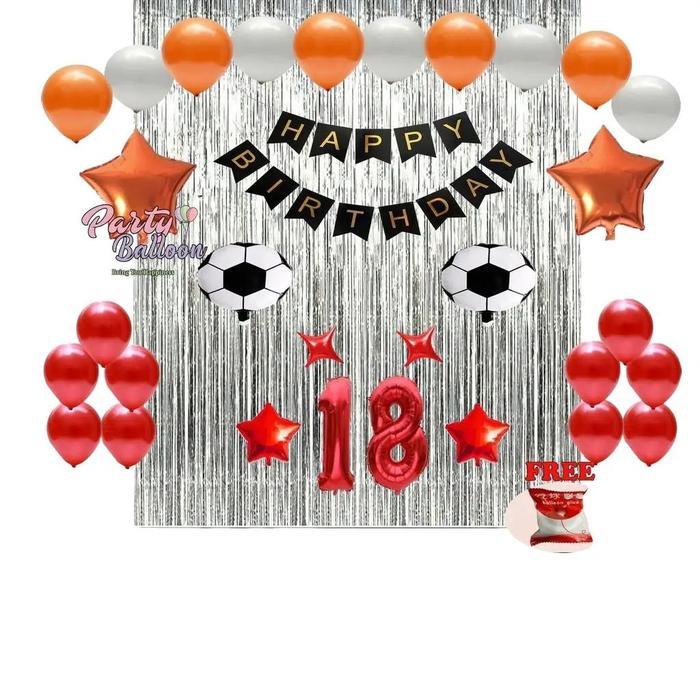 Dekorasi Balon Ulang Tahun Tema Bola Hiasan Ulang Tahun Bola Paket Ultah Tema Bola Free 1 Roll Lem