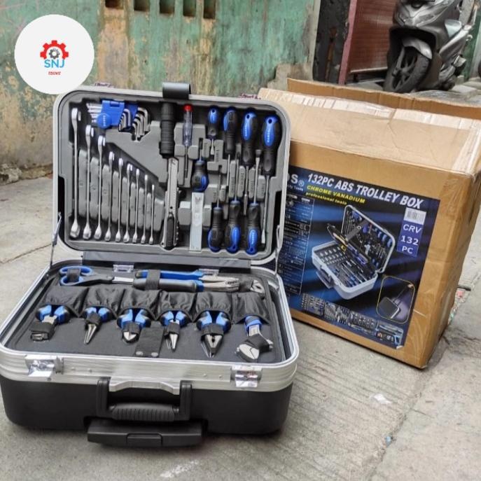 Tool Kit Set 132 Pcs SANDS Kunci Set Box / SANDS 132 Pcs ABS Trolly Box