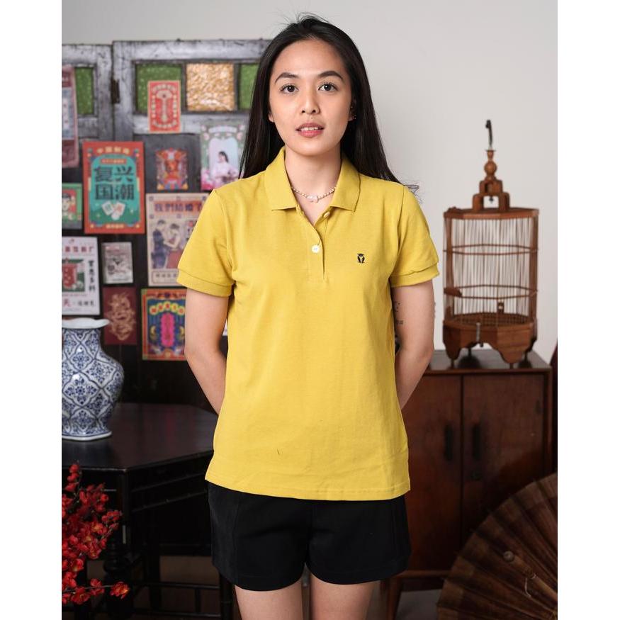 MATSUDA Eve Kuning Bamboo Kaos Polo Shirt Wanita Kerah