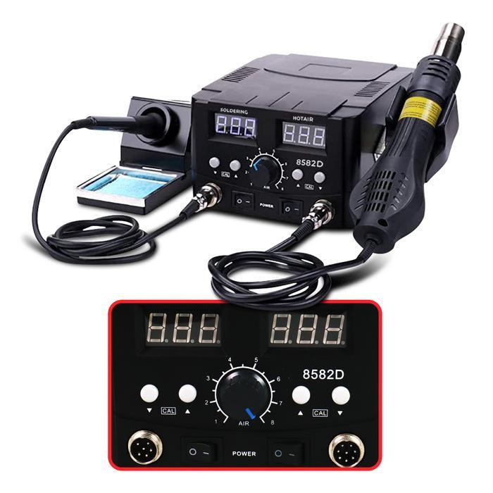 SOLDERING STATION 2IN1 SOLDER 70W DENGAN SOLDER UAP HOT AIR HEAT GUN 750W MYPOVOS 8582D