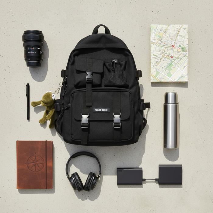 Eiger - Backpack Tas Ransel Tas Sekolah Wanita Pria Cewek Cowok Hitam Dewasa