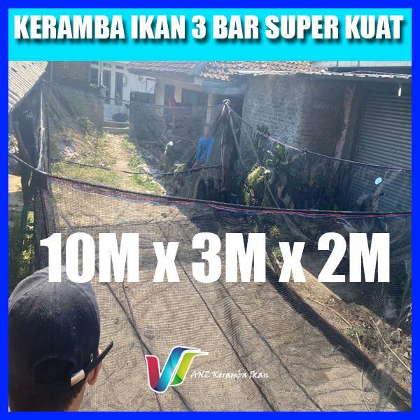 JKI-Keramba Ikan Waring Jaring RK 3 bar super tebal siap pakai ukuran 10x3x1