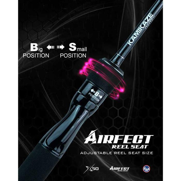 Kamikaze Joran Spinning Legend 168Cm - 180Cm X50 Carbon Blank Airfect Reel Seat Fuji Ring Guide