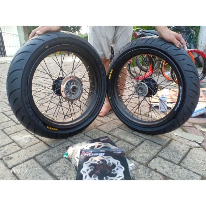 Terlaris Sepaket Velg Supermoto Klx 150 D-Tracker 150 Super Moto Plus Ban