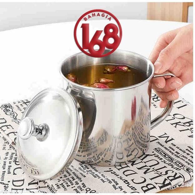 Gelas Mug Cangkir Stainless Besar Tahan Panas Ukuran 12cm