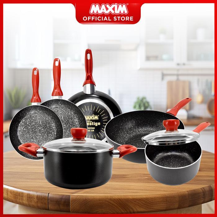 MAXIM NEW PRESTIGE WAJAN TEFLON ANTI LENGKET 20CM 22CM 24CM FRYPAN ORIGINAL QUALITY