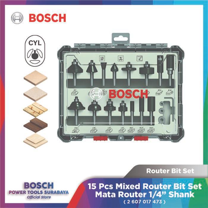 Mata Router Bosch Set 15 pcs Router Bit