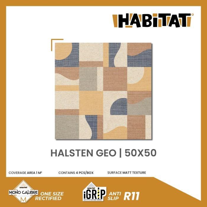 [] Habitat iGrip Halsten Geo 50x50 Keramik Lantai Kamar Mandi Anti Slip