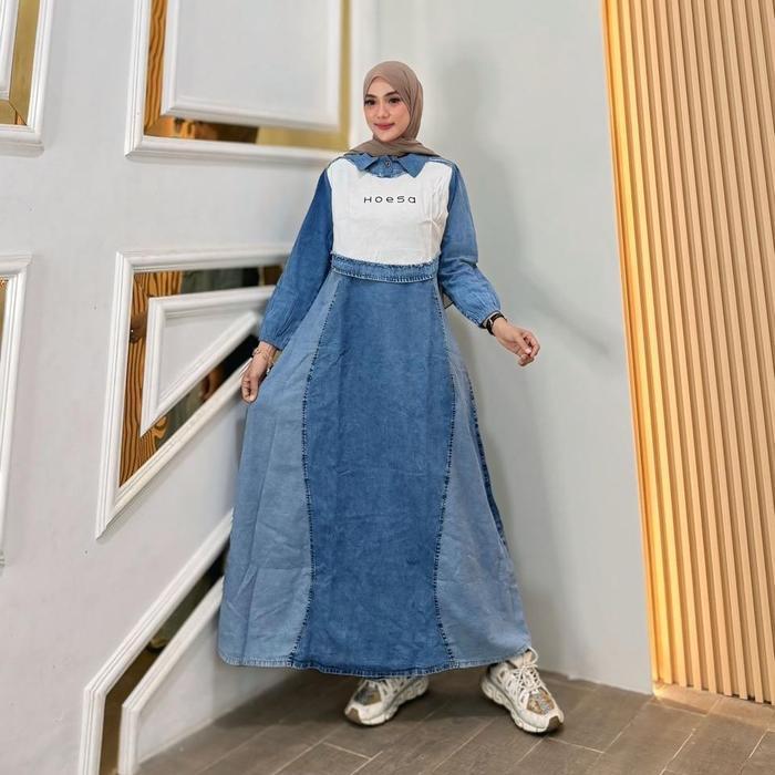 Jessica Gamis Jeans Rompi Fashion Muslim Wanita Kekinian