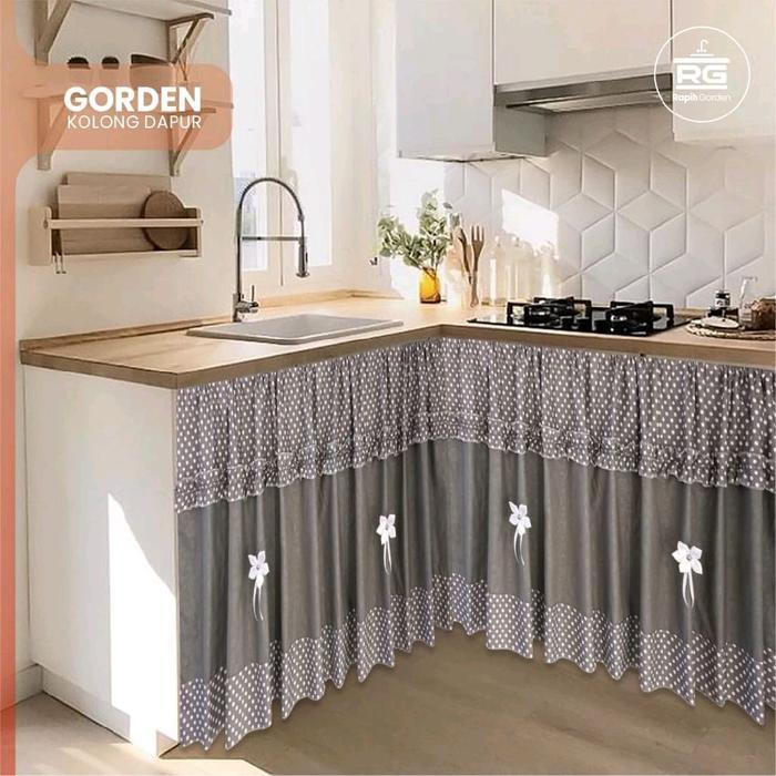 "New" Tirai GORDEN KOLONG DAPUR BAWAH MEJA KONPOR KOLONG DAPUR MOTIF TERBARU cantik dan elegan
