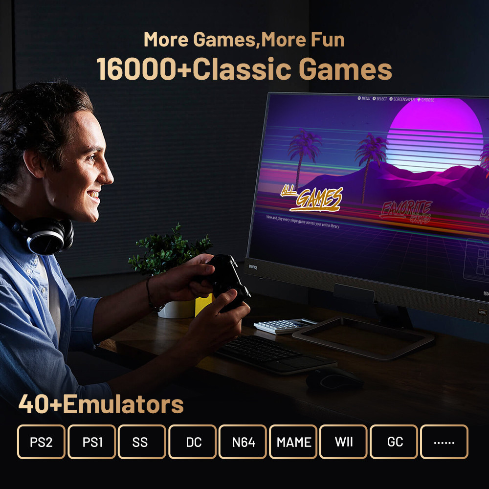 Kinhank Super Console X5 Pro Retro Game Console with 16000 Games for PS2/PS1/SS/DC/N64 with 4T HDD