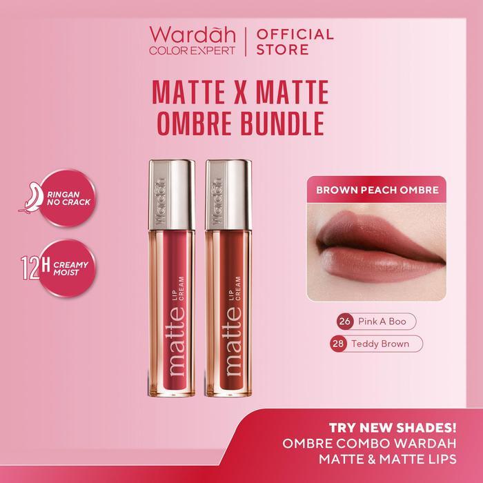 WARDAH Paket Ombre Matte Lip Cream - Cleopatra Look - Liptint-Lip-Stain-Lipgloss-Lipstik-Lip