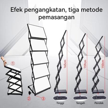 Rak Display Majalah/Rak Tempat Koran/Rak Brosur Lipat Bahan Besi