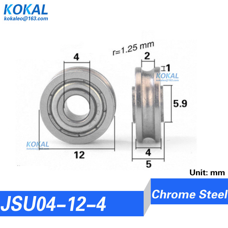 low noise U Groove metal steel deep groove ball bearing roller V Groove type track inner dia 4mm