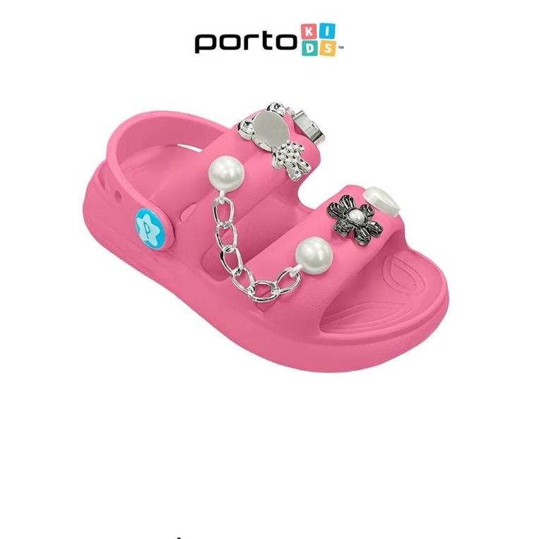 Rumahkaki - Sandal Anak Cewek Kekinian Sendal Anak Perempuan Lucu Karet EVA Hiasan Rantai Porto 3070