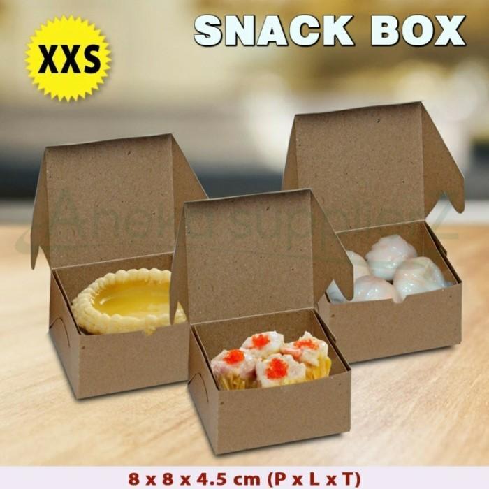 Kotak Dus Box Kue Egg Tart KRAFT COKLAT - Snack Box XXS