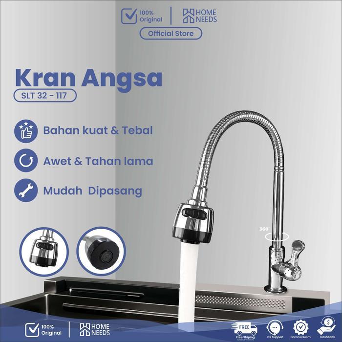 Keran Angsa Cuci Piring Kran Flexible Tancap Bawah Kran Air Cuci Piring Wastafel Tancap B SLT-32-117