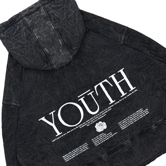 Premium Moxie Hoodie Crop Washed Oversize Unfinish Unisex Youth Original