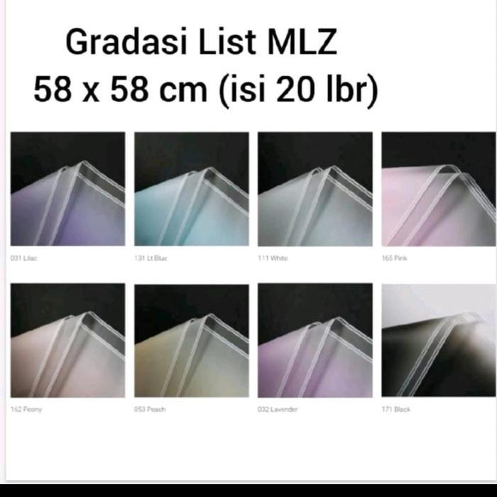 Kertas Buket / Kertas Cellophane Gradasi MLZ isi 20 Lembar