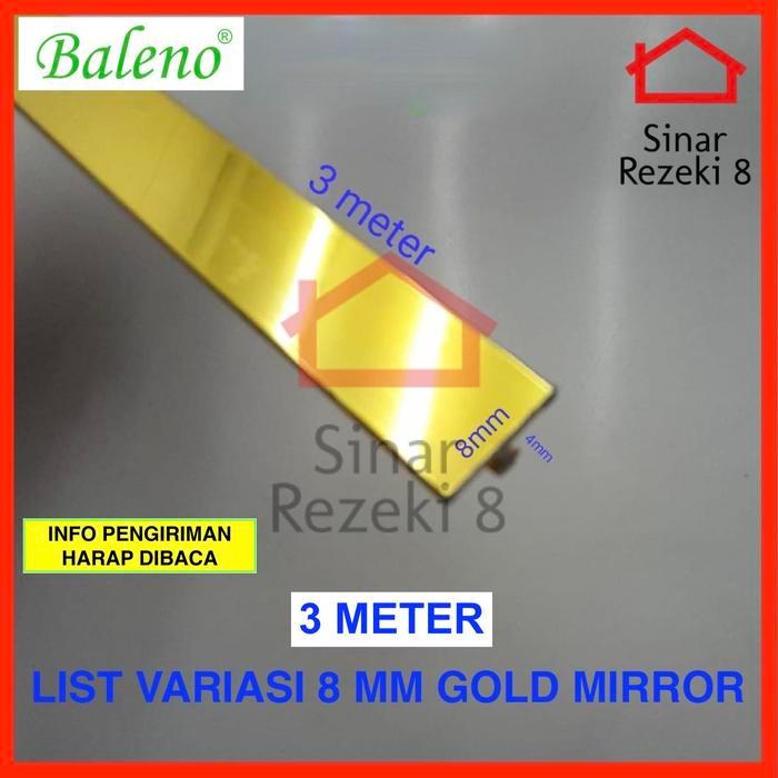 List Variasi 8 mm GOLD MIRROR Lis T Aluminium Edging Strip Interior