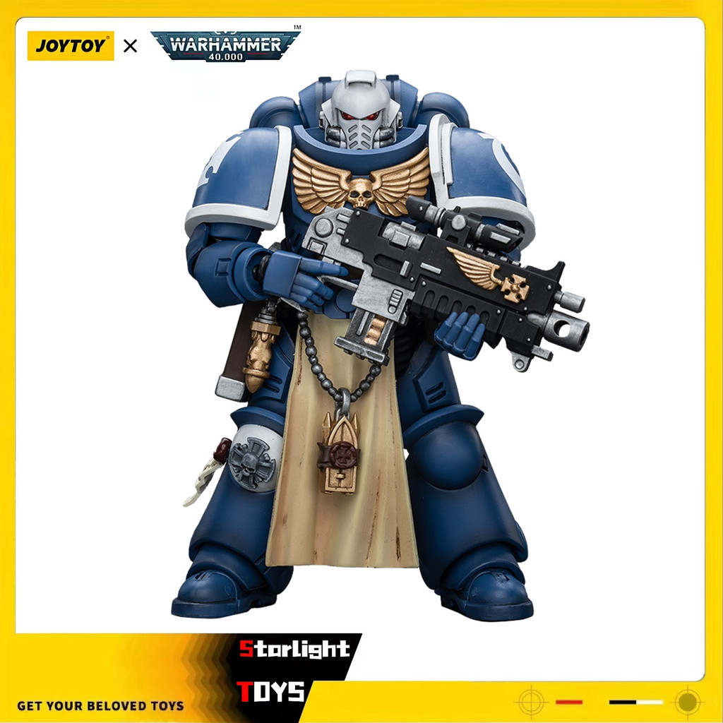 JOYTOY 1/18 Action Figure Warhammer 40K Ultramarines Sternguard Veteran with Bolt Rifle Model Toy