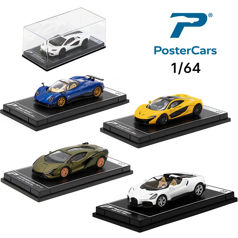 Poster cars 1/64 Zonda F/ Mistral Super Sports Car Diecast Model Car Acrylic Display Classic Racing