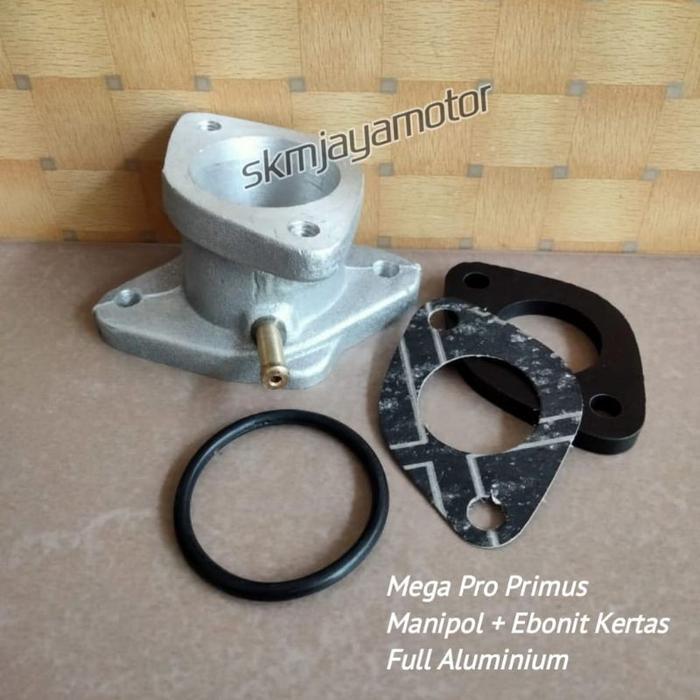 Intake Manifold Manipul Manipol Megapro Primus Alumunium Plus Ebonit Kertas