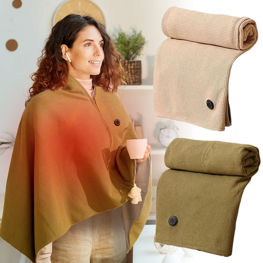 Electric Heated Blanket USB Heating Shawl Blanket Portable USB Heating Shawl Electric Heating Pad