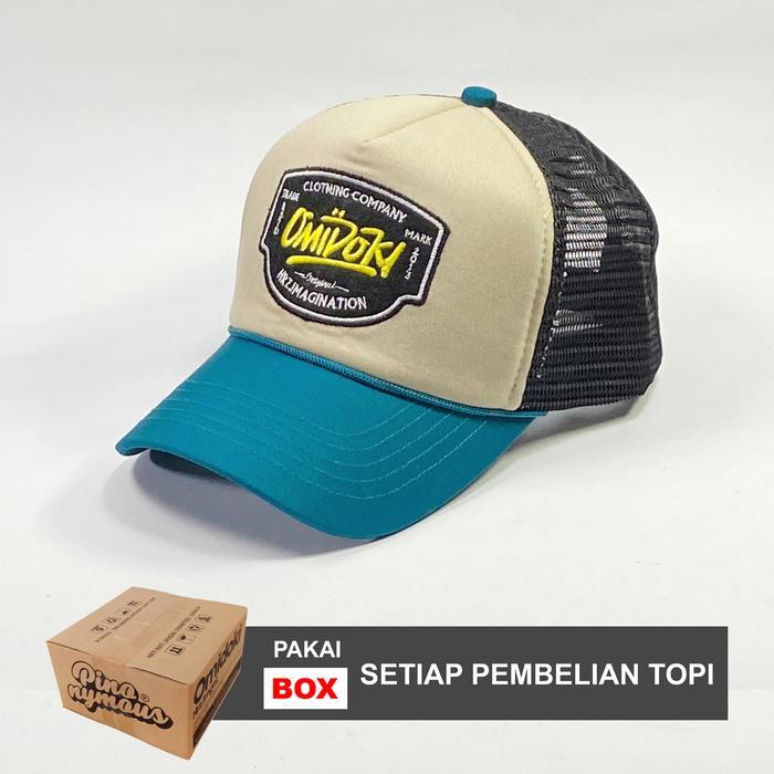 Promo- Omidoki Topi Trucker Hat Omidoki Topi Jaring Pria Distro Katun Twill Adjustable Strap Bordir