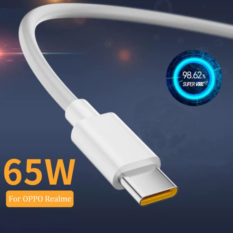 Realme 65W SuperDart Charger Fast Super VOOC Power Adapter USB Type C Cable For Realme 10 11 12 9i