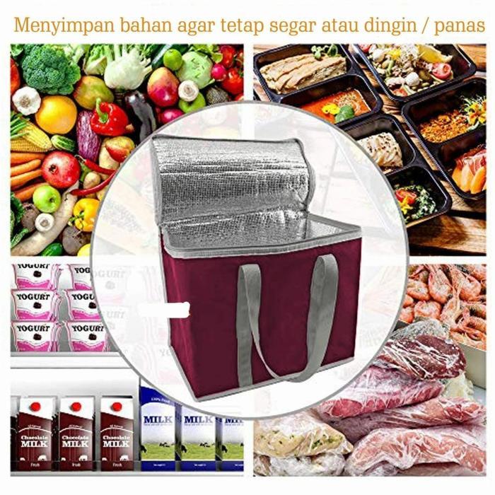 Tas Aluminium Cooler Bag Frozen Food Medical Bag 30 Liter